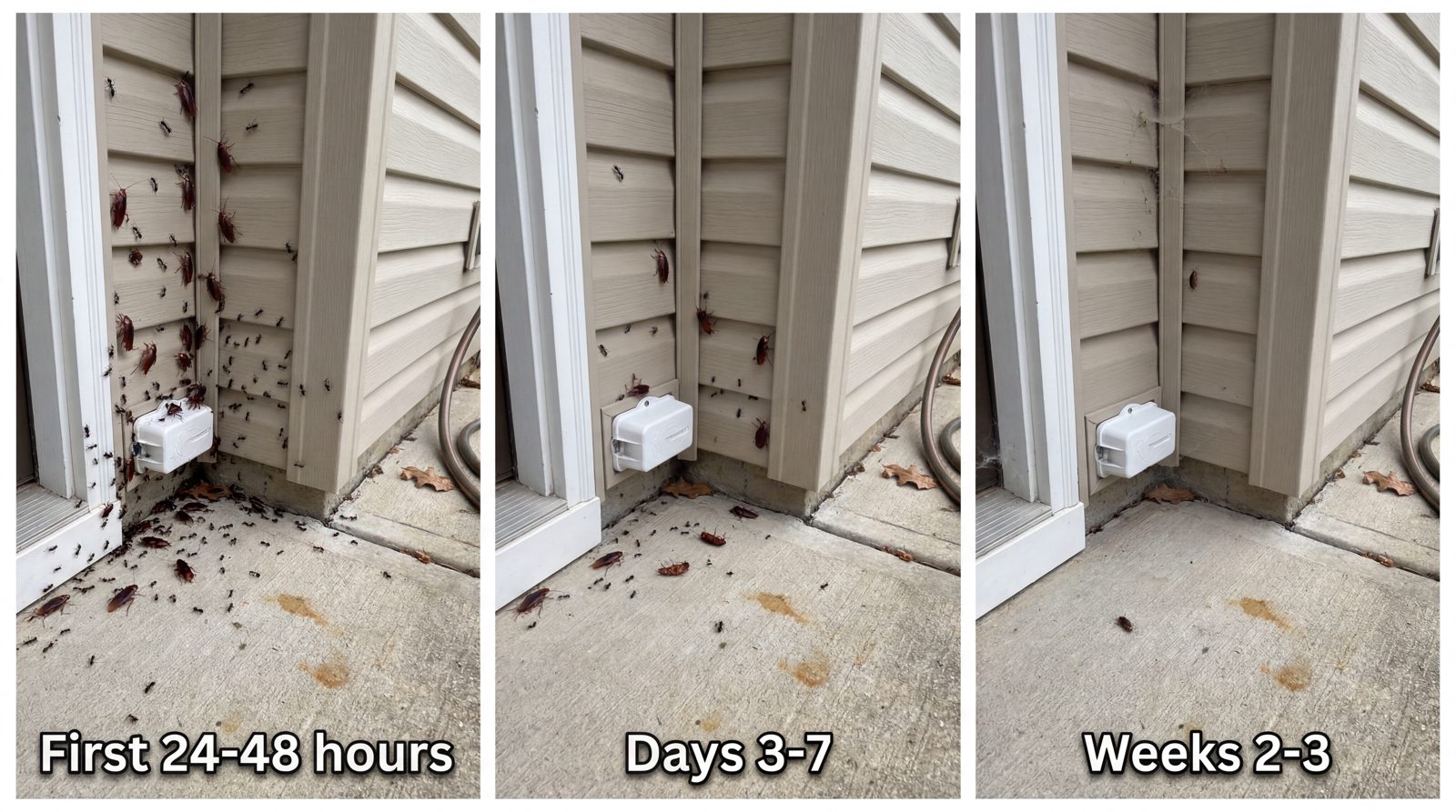 Pest activity dropping over three weeks