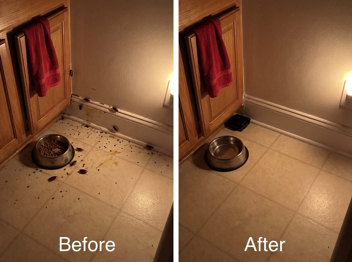 Kitchen corner before and after